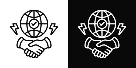 Tense Diplomacy Icon White And Black Background Style