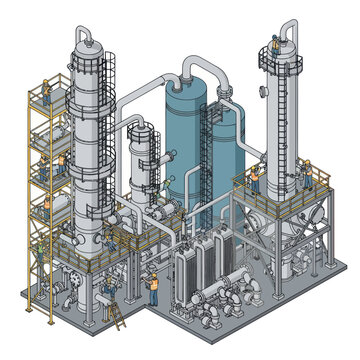 Industrial Equipment 3D Model Rendering Factory.