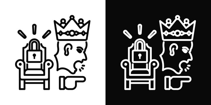 Tyrant Rule Icon White And Black Background Style