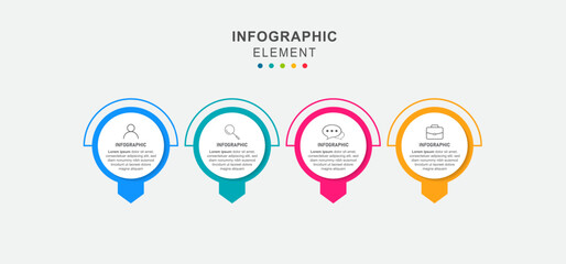 Business infographic element with 4 options, steps, number vector template design