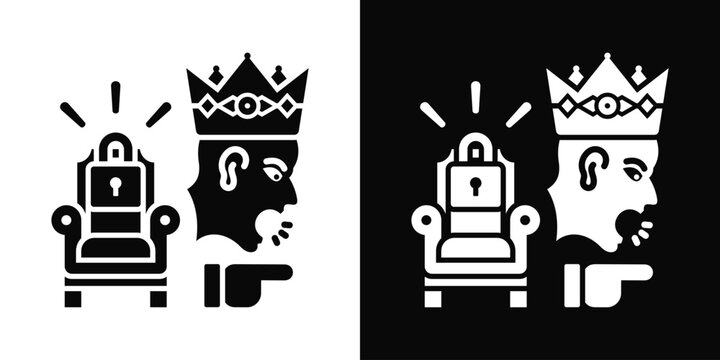 Tyrant Rule Icon White And Black Background Style