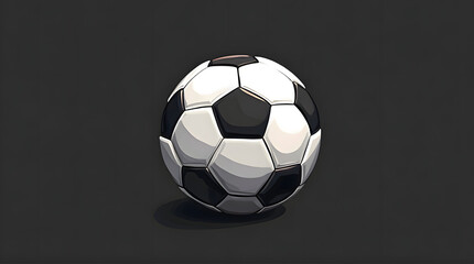 Classic Soccer Ball 3D Illustration on Dark Minimalist Background