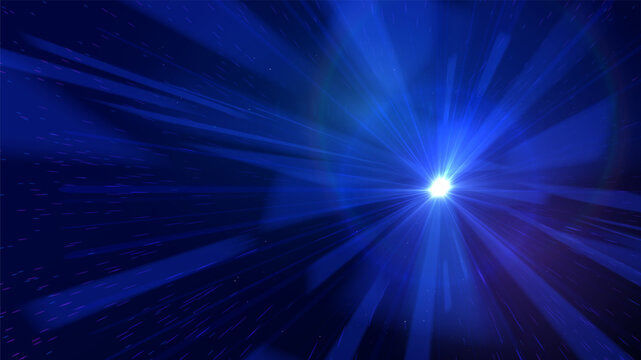 Futuristic blue digital light rays converging into a bright core, representing data transmission, high speed technology, energy flow, virtual space, artificial intelligence digital vector background