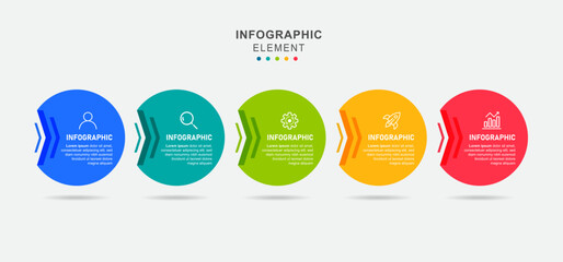 Vector infographic label template with icons. 5 options or steps. Infographics for business concept. Can be used for info graphics, flow charts, presentations, web sites, banners, printed material