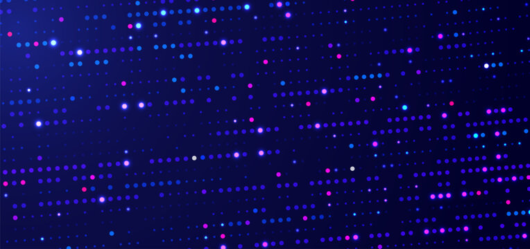 Futuristic data array visualization with flowing particle waves and digital interface representing big data analysis, pattern recognition, artificial intelligence, machine learning vector background