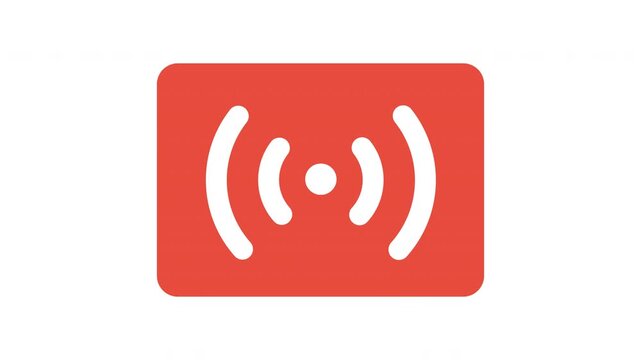 Red Live Broadcast Signal Animation