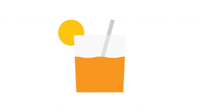 Fresh Orange Juice Glass Animation