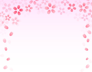 春のイラスト素材　桜舞う綺麗なフレーム　2