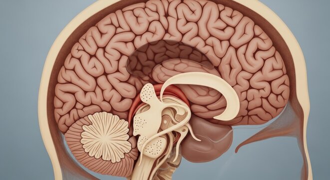 Human Brain Anatomy - A Detailed Cross-Section.