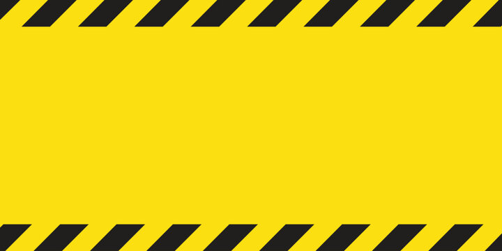 Yellow and black warning tape background vector. Construction safety frame for danger alert, industrial caution, and under maintenance borders. Vector illustration.