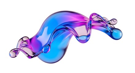 Abstract Liquid Splash in Blue and Pink