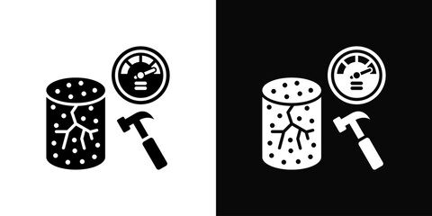Concrete Testing Icon White And Black Background Style © Mia