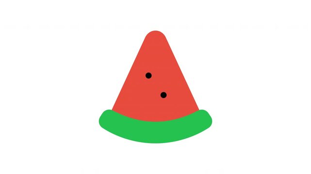 Red Watermelon Slice Fruit Animation