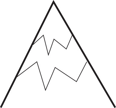 Simple Hand-Drawn Illustration of Mountains on White Background.