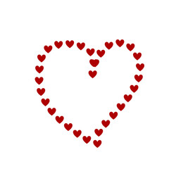 Romantic heart shape dotted brush stroke for wedding and valentine card design