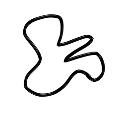 Organic fluid abstract shape brush stroke element for modern minimalist logo design