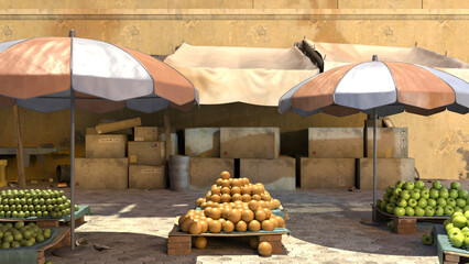 デリー　果物の香りが満ちる場所