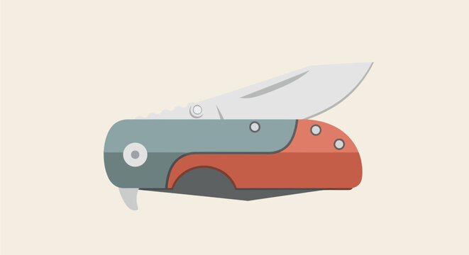 Multipurpose Pocket Knife with Open Blade.