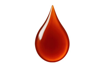 Fototapeta premium Glossy red liquid drop on transparent background