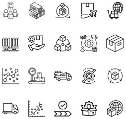 Logistics and supply chain management showing delivery transportation and workflow processes