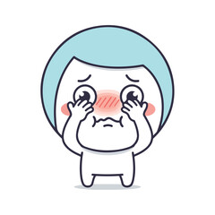 Blushing and Crying Illustration