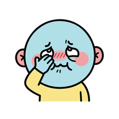 Obraz premium Blushing and Crying Illustration