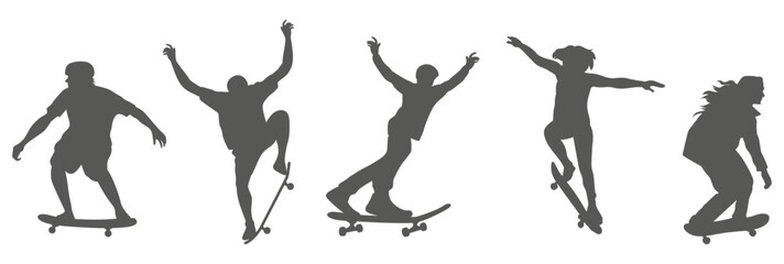 Skateboarder silhouette set performing tricks  © Imran