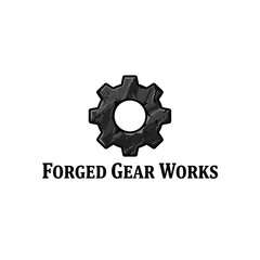 Industrial Stone Texture Gear Engineering Logo