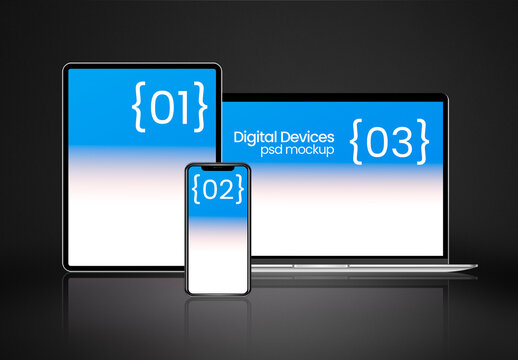 Digital Devices Mockup Display PSD