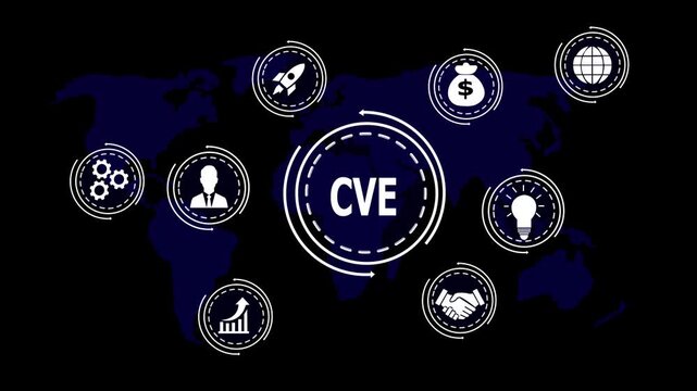 Global business concept with CVE acronym and icons on world map image photo
