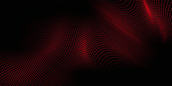 3D red lines dot techno abstract background overlap layer on dark space with waves effect decoration. eps 10
