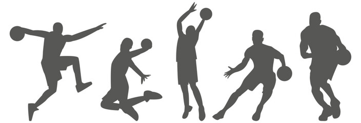 Basketball player silhouettes set in action poses  © Imran
