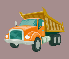 Massive dumper truck carrying heavy loads of soil for land reclamation and infrastructure projects in modern transportation © firstcolor