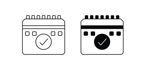 Calendar set icon with white background vector stock illustration