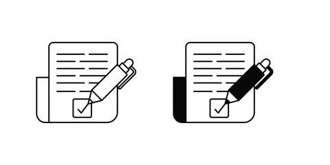 Checking set icon with white background vector stock illustration