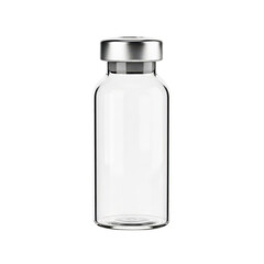 Naklejka premium Clear glass bottle with silver cap on a white background isolated on transparent background