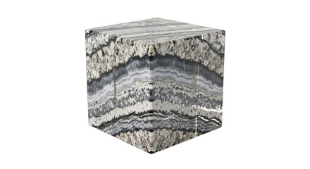 Geological cube texture with layers of rock and minerals