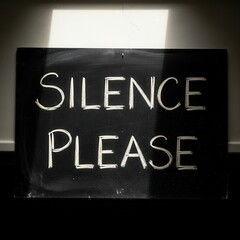 A Chalkboard Sign With The Words Silence Please Displaying A Request For Quietude