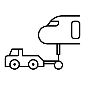 Pushback Tug Vehicle Line Icon
