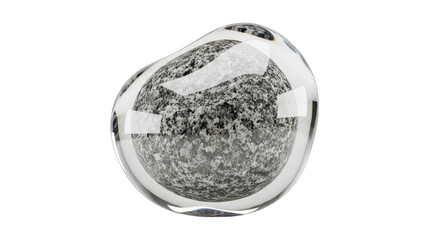 Smooth Glass Orb Encasing Granite Stone