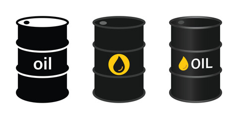 Oil barrel icon. Crude oil symbol. Transparent PNG and vector illustration