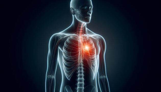 3d Illustration of Chest Pain and Heart Attack Medical Illustration