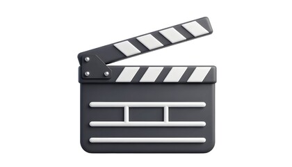 Obraz premium Clapper board isolated on transparent background - video icon. 3d illustration 