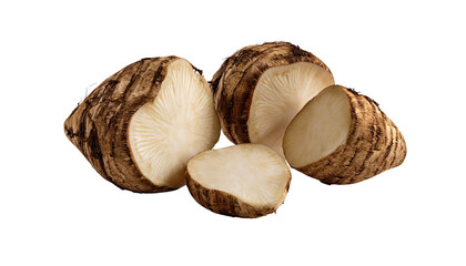 Jicama Slices: Freshly cut jicama slices showcase a starchy, crunchy vegetable, a culinary gem offering versatility and nutritional benefits.