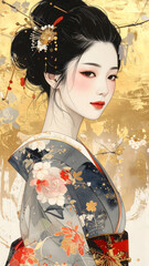 舞妓の優雅な横顔