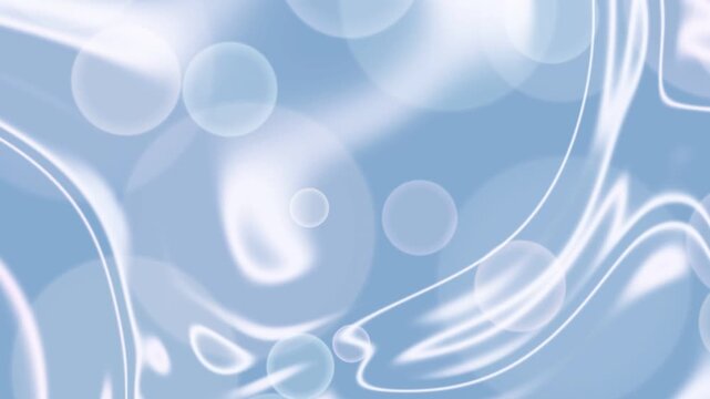 Dynamic abstract motion graphics with flowing curves and bokeh effects in a fluid environment