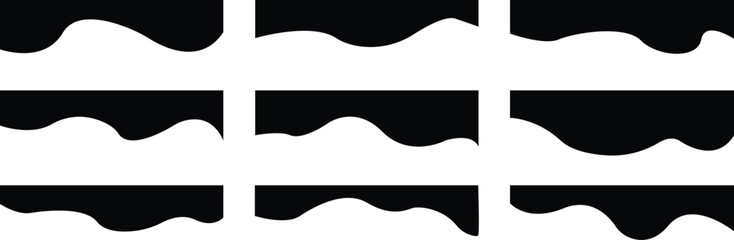 Obraz premium Border shape for website design. Vector border for banner. Abstract curve top headline. Geometric and organic separator headers for graphic design template - app, banner, page, poster, menu. 