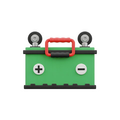 Modern 3D Green Battery with Central Handle 