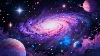 Fototapeta premium Spiral Galaxy In Deep Space