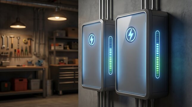 Electric Vehicle Charging Station in Garage